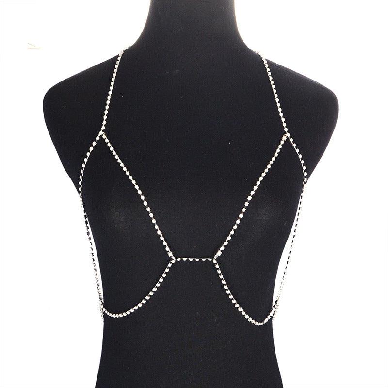 Seductive One Piece Rhinestone Geometric Necklace - Resque
