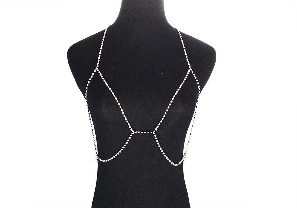 Seductive One Piece Rhinestone Geometric Necklace - Resque