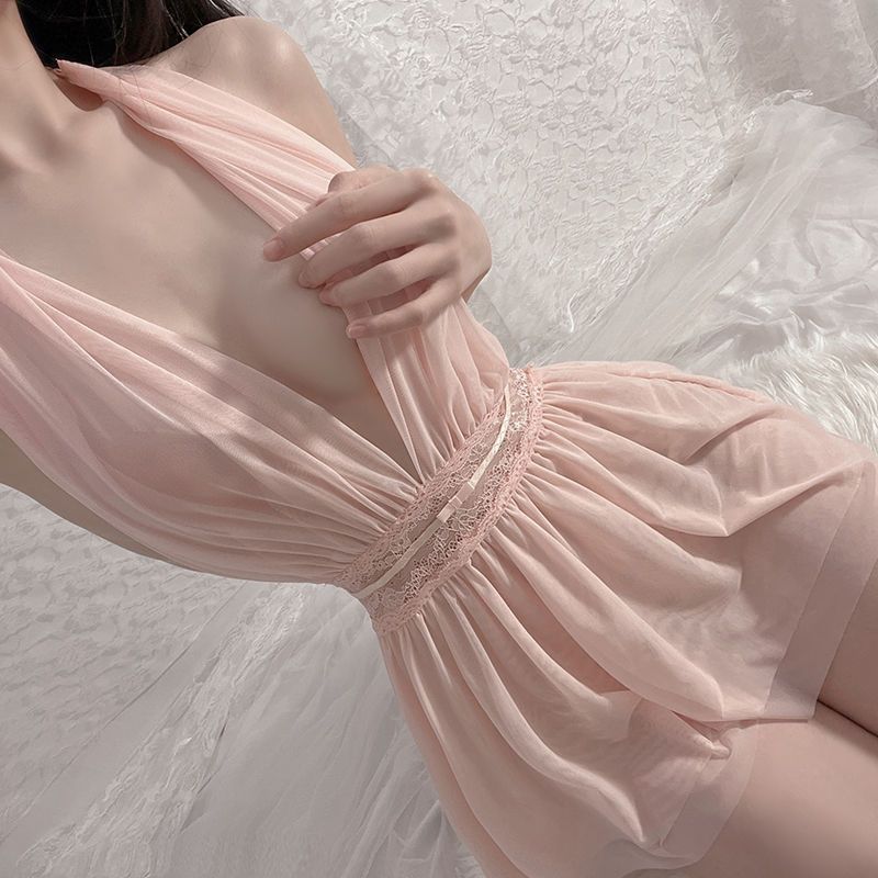 Sensual Backless V Neck Nighty - Resque